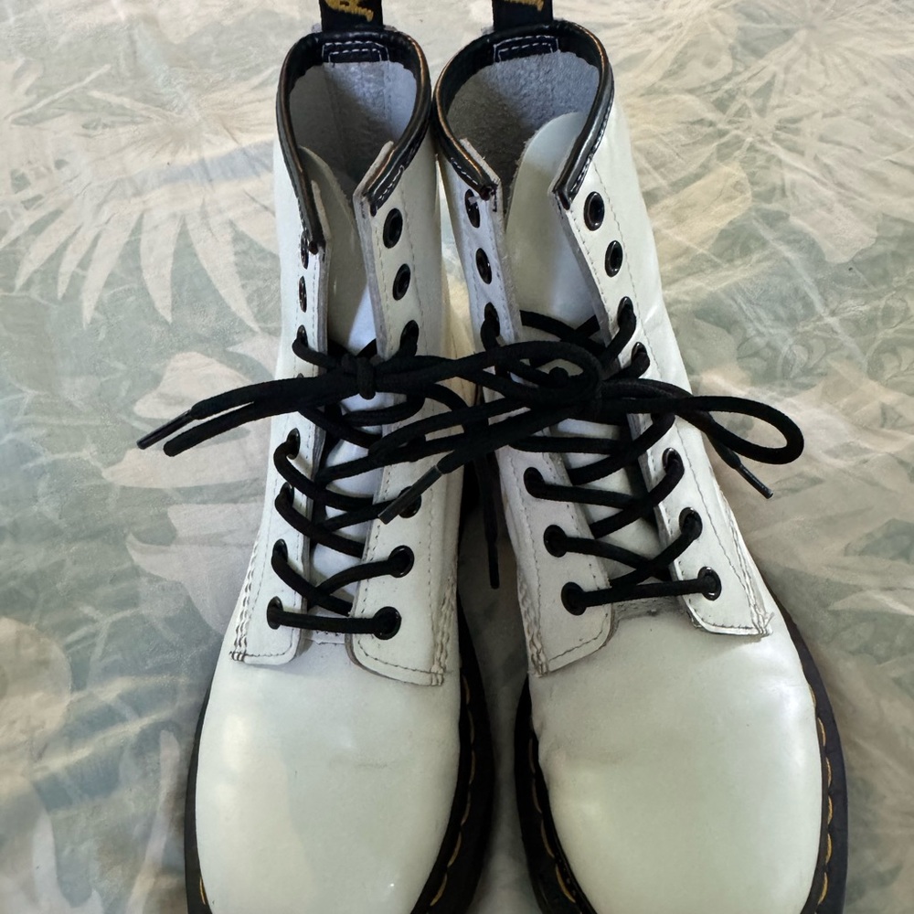 Ladies Dr. Martens White Leather Boots